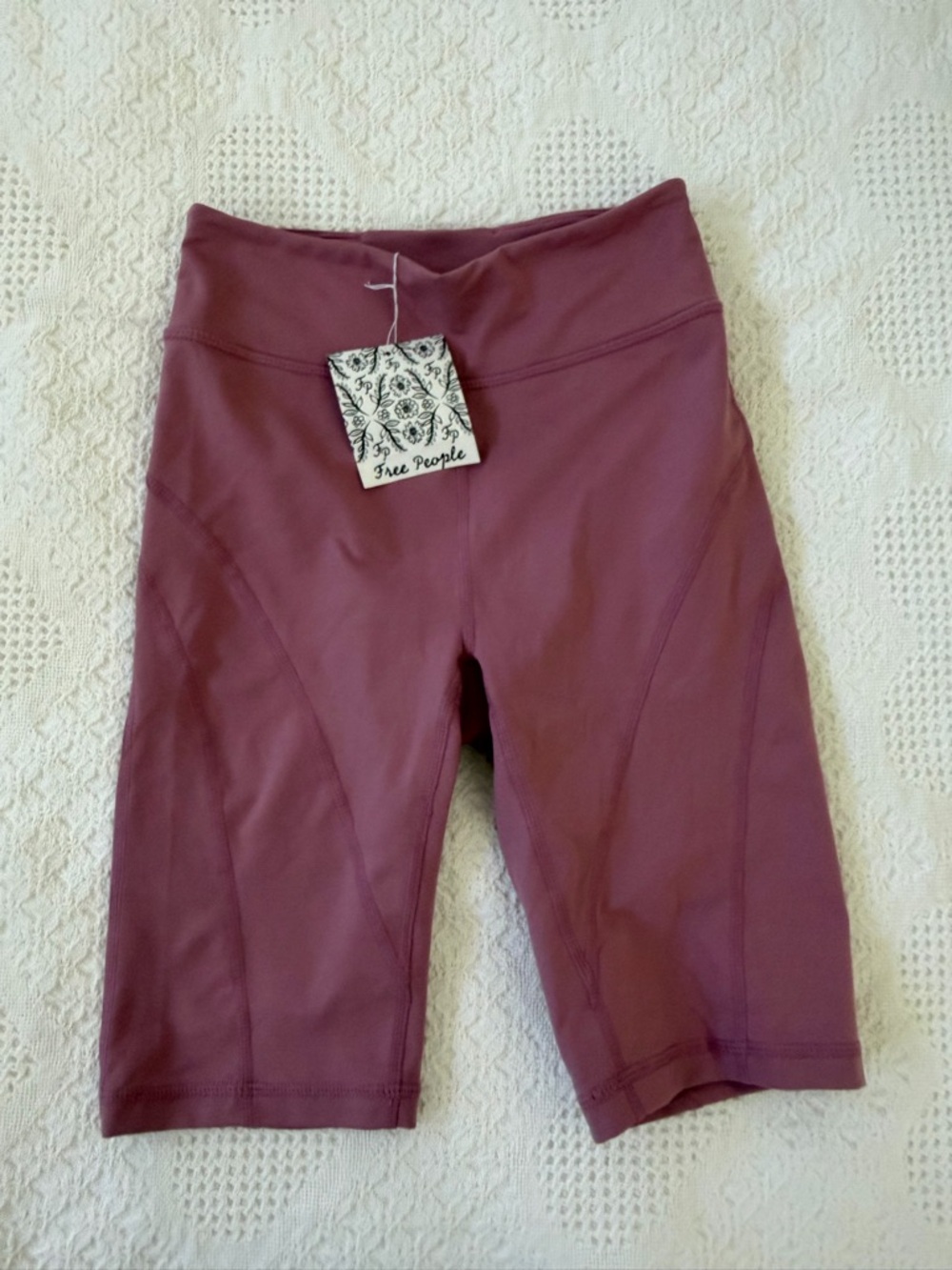 Free People Mauve High-Rise Bike Shorts